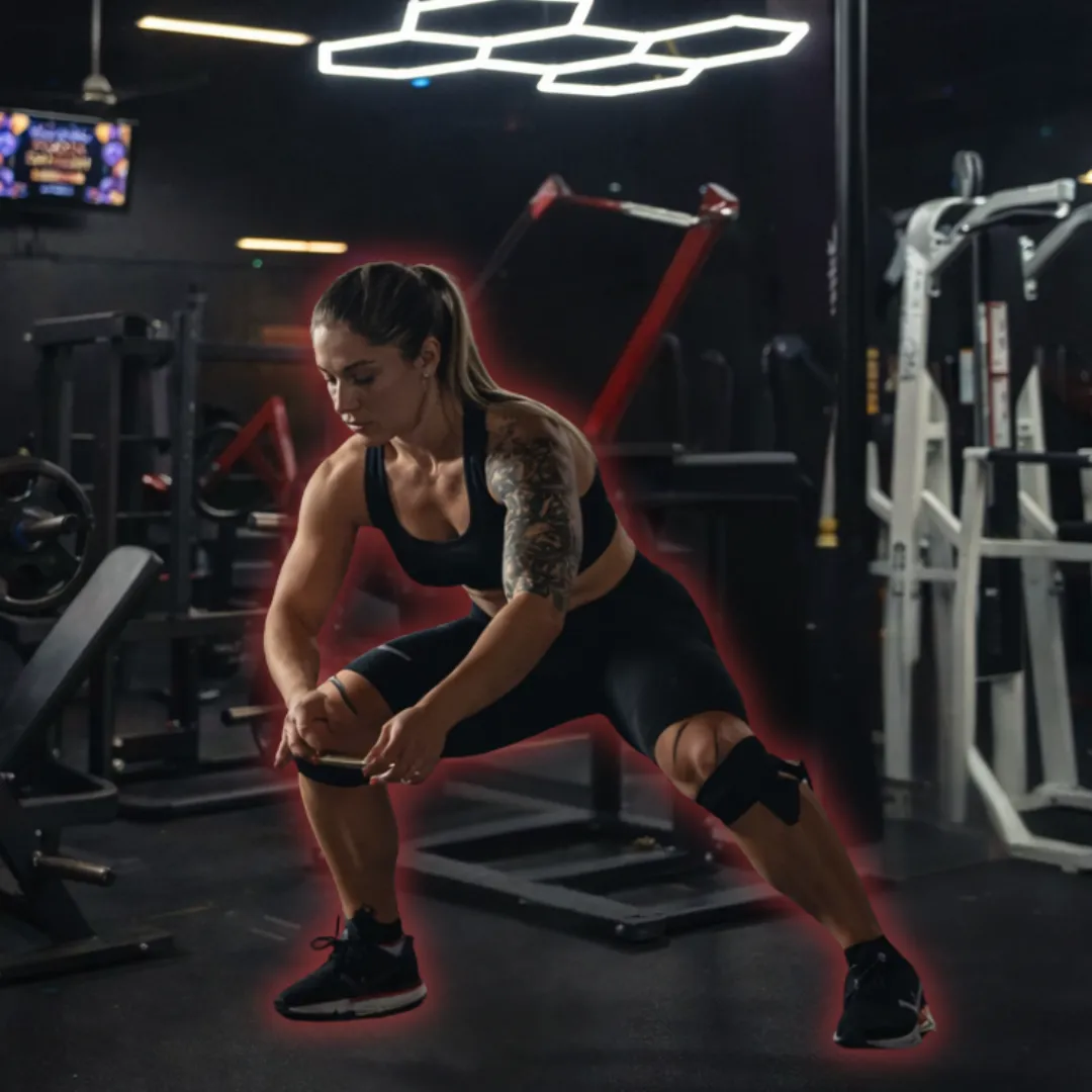 a female doing dynamic stretches