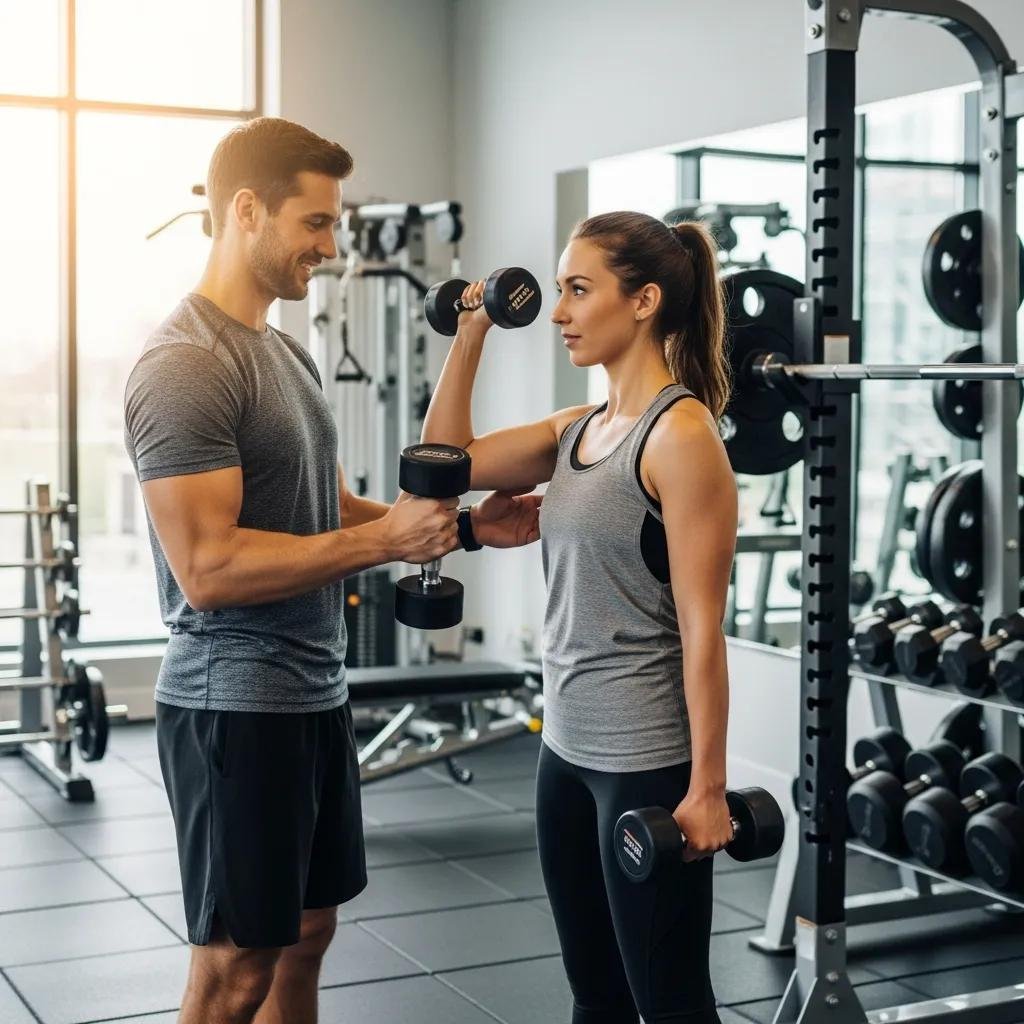 Trainer coaching a client on exercise form to protect progress